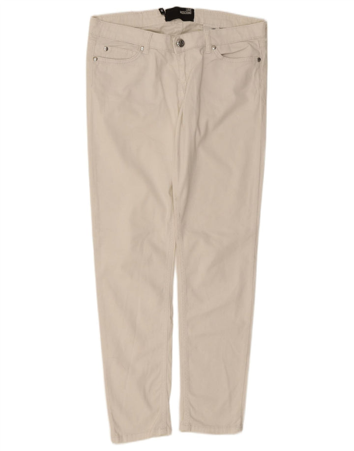 Moschino Damen Slim Jeans W30 L29 Weiße Baumwolle