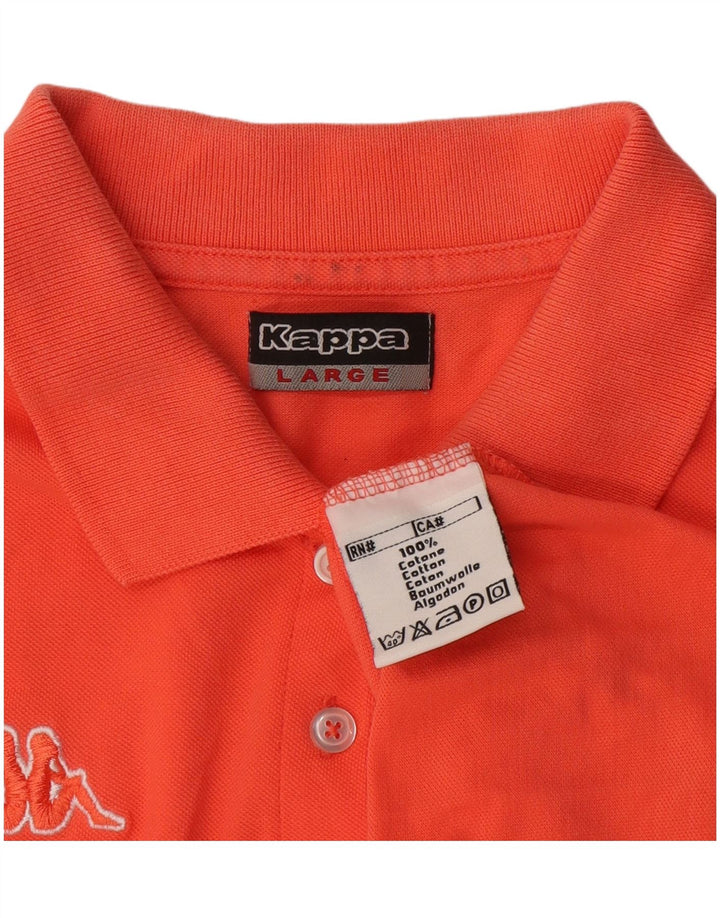 Kappa Damen Poloshirt UK 16 Large Orange Baumwolle