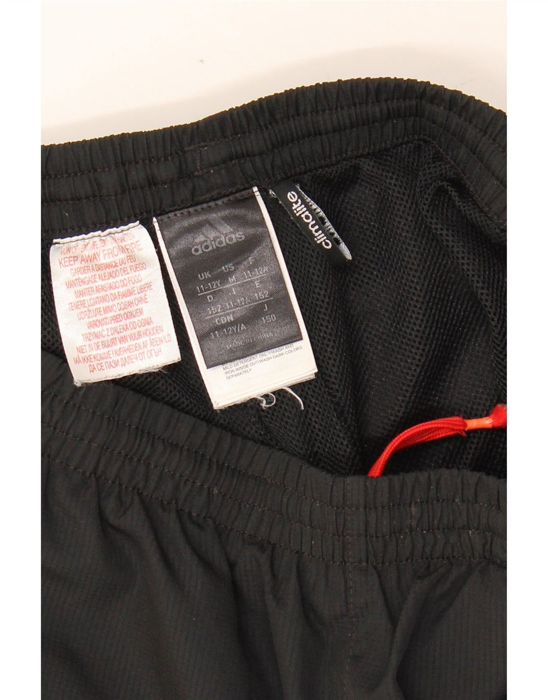 ADIDAS Boys Climalite Capri Tracksuit Trousers 11-12 Years Black Polyester