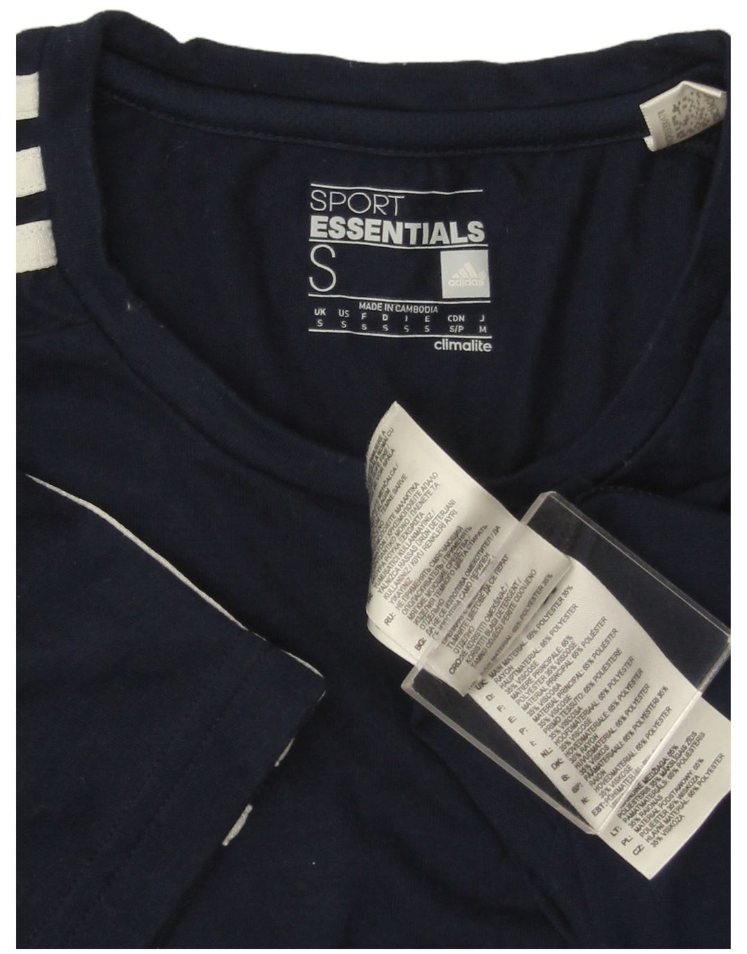 Adidas Herren Climalite T-Shirt Top Small Marineblau Polyester