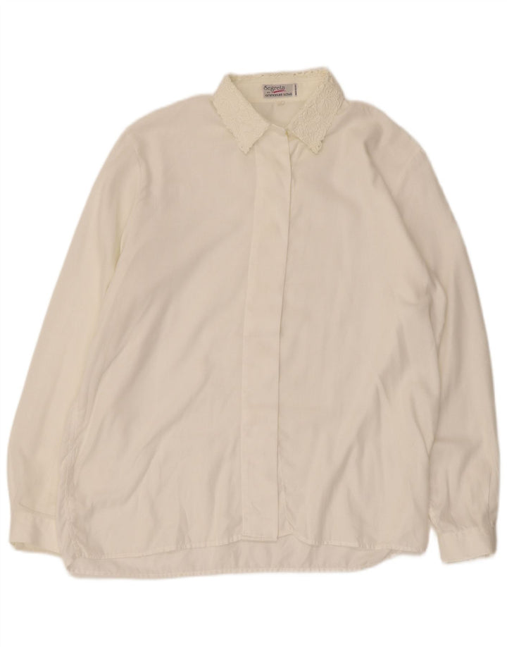 EMMANUEL SCHVILI Womens Shirt IT 44 Medium White