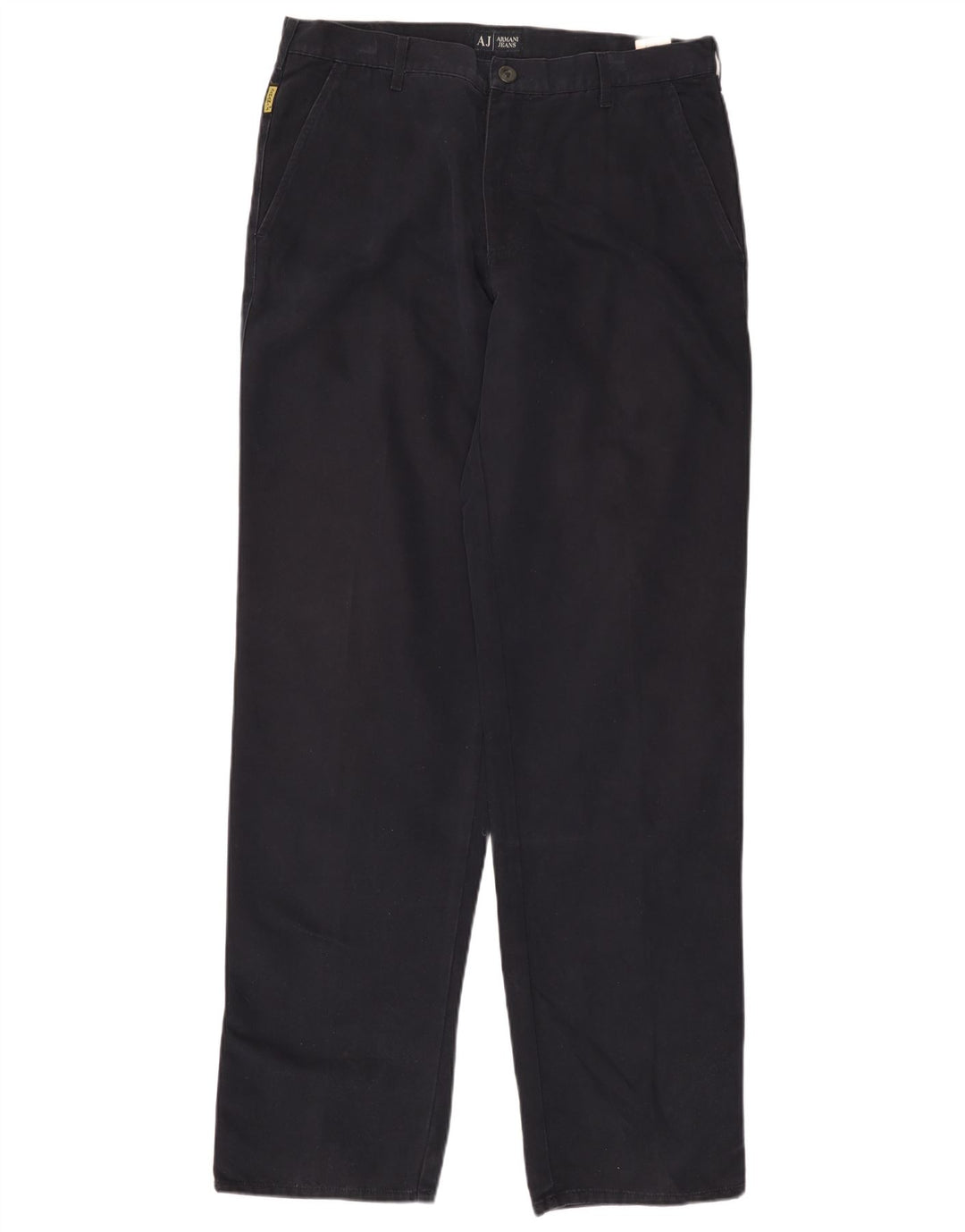 ARMANI Herren gerade Chinohose EU 52 XL W36 L36 Marineblau Baumwolle