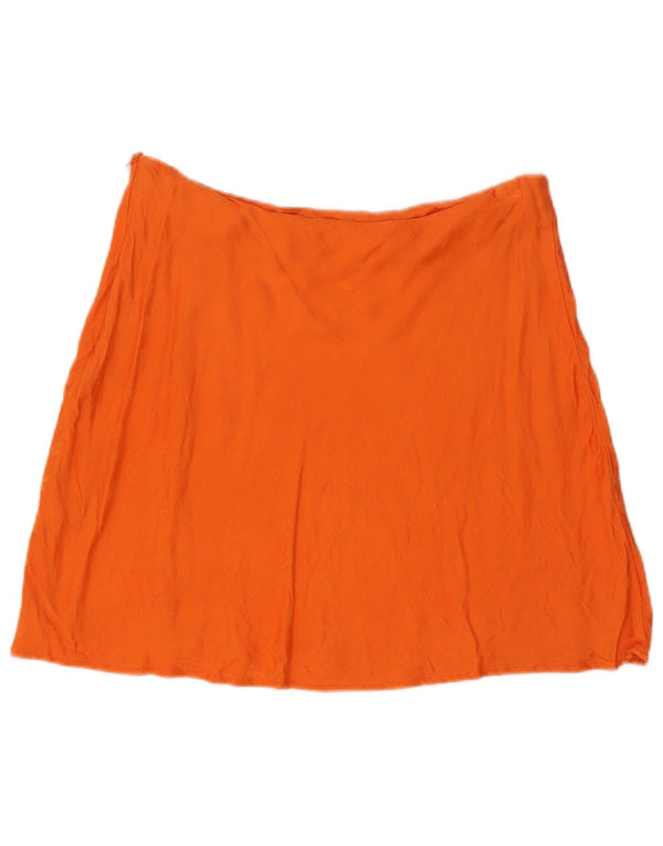 Zara Damen Minirock Large W30 Orange Viskose