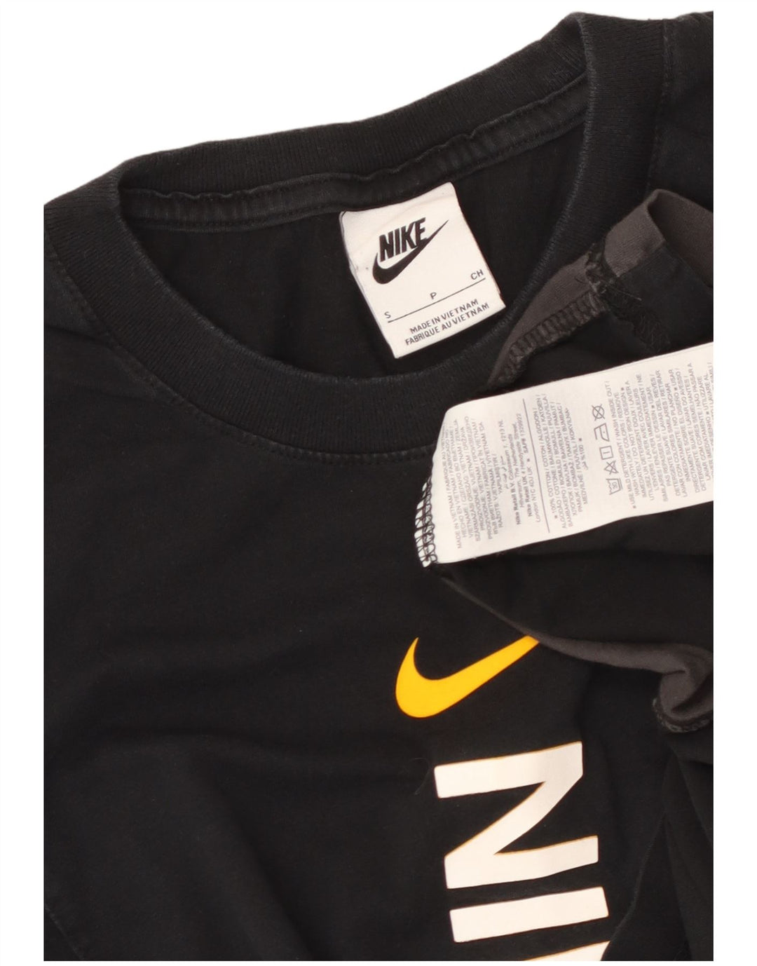 NIKE Herren-T-Shirt mit Grafik, Größe S, Schwarz, Colourblock-Baumwolle