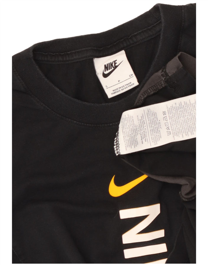 NIKE Herren-T-Shirt mit Grafik, Größe S, Schwarz, Colourblock-Baumwolle