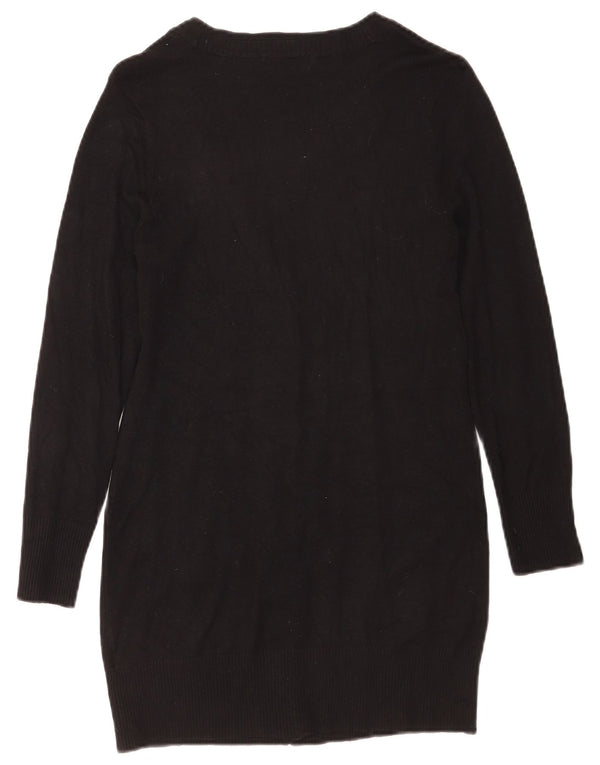 Marks & Spencer Womens Longline Cardigan Sweater UK 10 Small Black Viscose