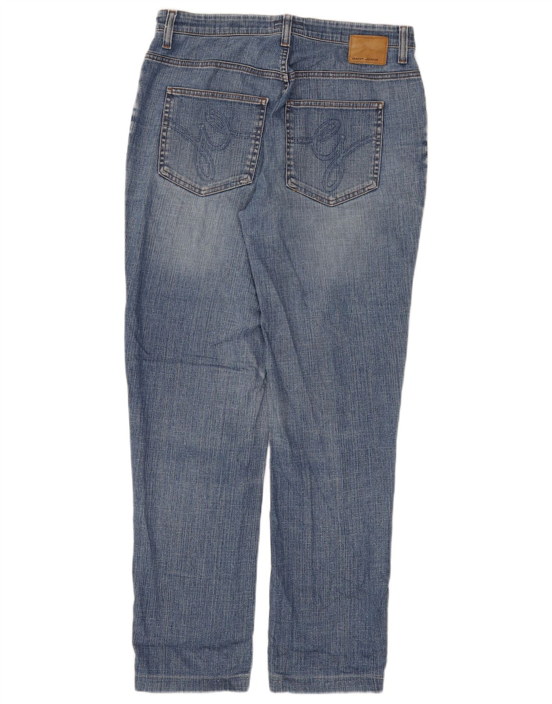Gant Damen Straight Jeans W30 L28 Blaue Baumwolle
