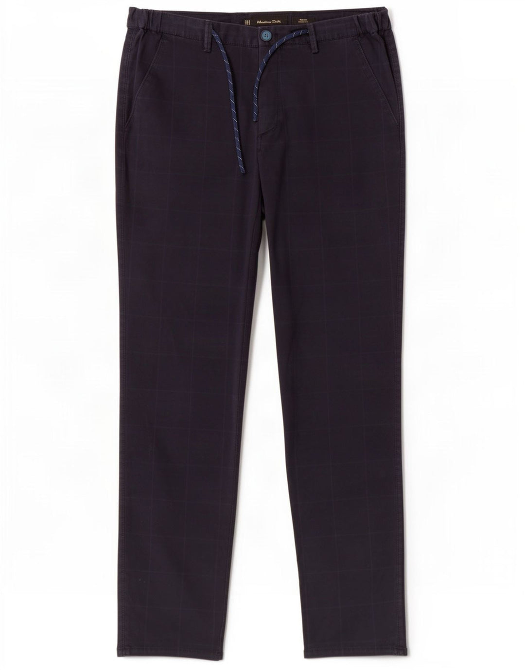 Massimo Dutti Herren-Chinohose, EU 42, Größe L, W32, L32, Marineblau kariert