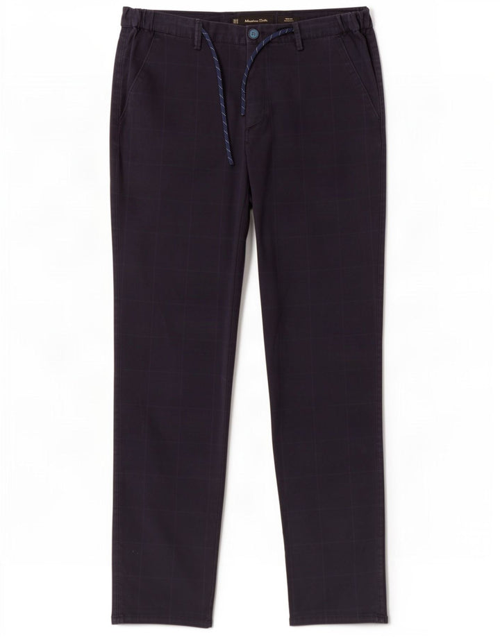 Massimo Dutti Herren-Chinohose, EU 42, Größe L, W32, L32, Marineblau kariert