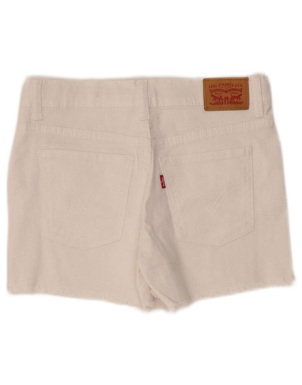 Levi's Girlfriend Distressed Denim-Shorts für Mädchen, 13–14 Jahre, W28, Weiß