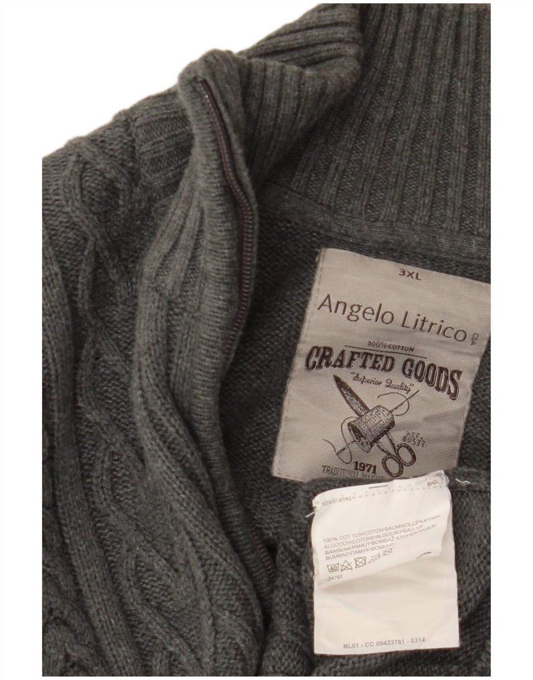 ANGELO LITRICO Herren Strickjacke 3XL Grau Baumwolle