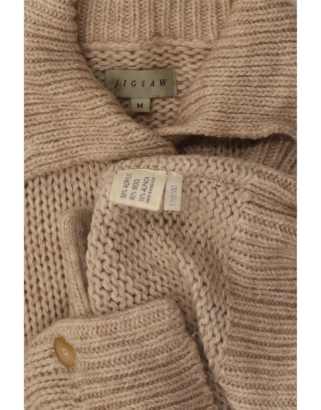 Jigsaw Damen-Cardigan-Pullover UK 14 Mittelgraues Acryl