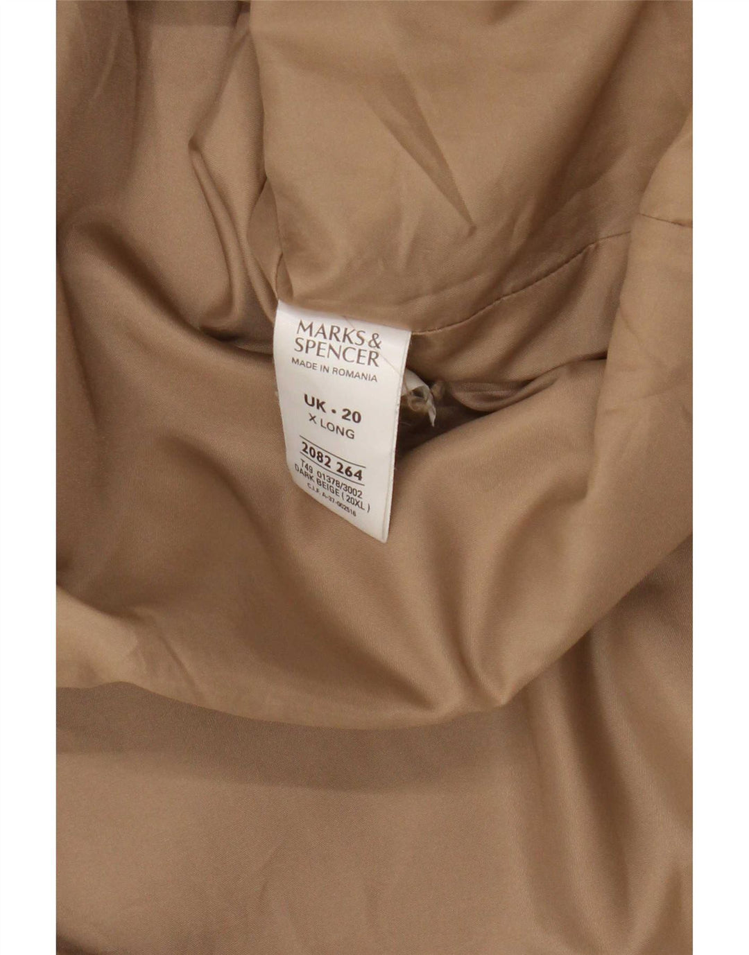 Marks & Spencer Damen Longline-Mantel UK 20 2XL Beige Polyester