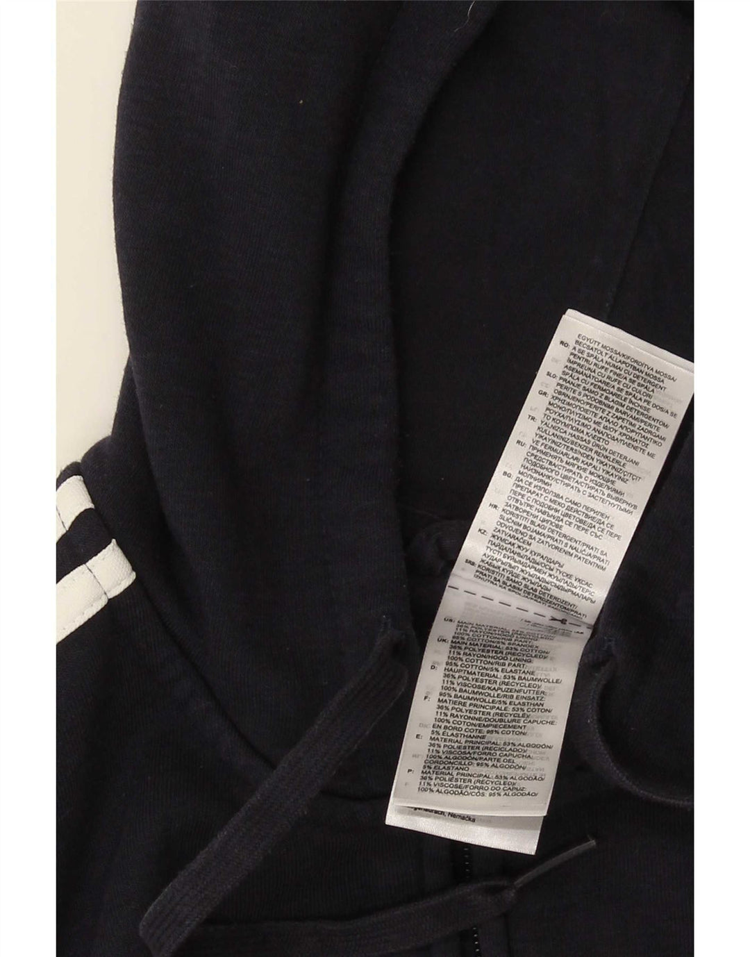 Adidas Herren-Kapuzenpullover mit Reißverschluss, mittlere marineblaue Baumwolle