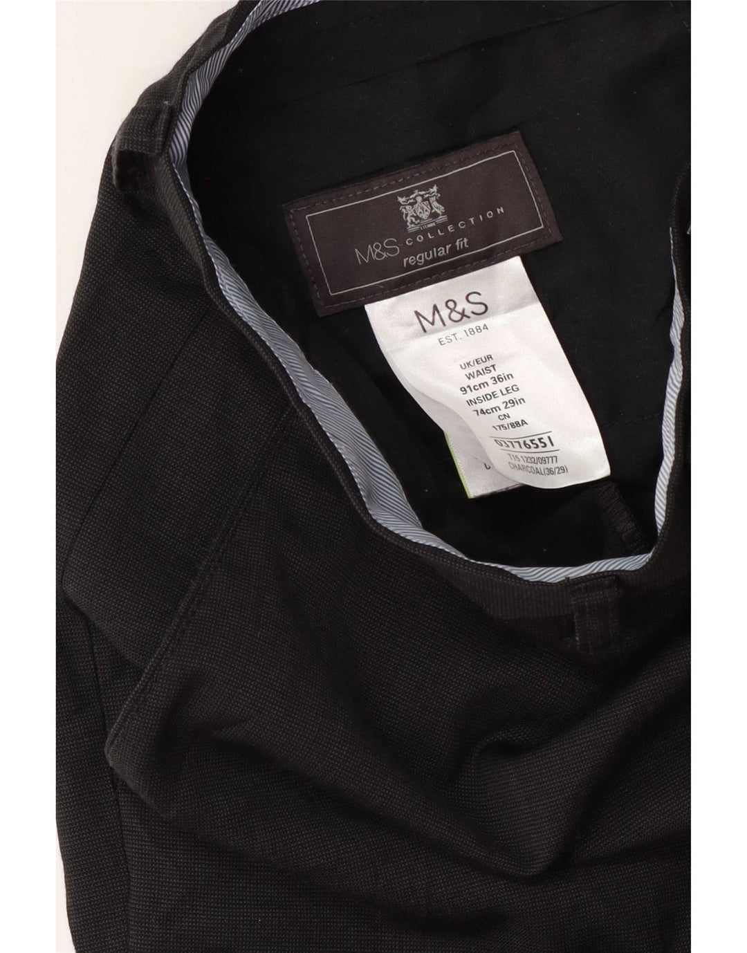 Marks & Spencer Herren-Anzughose mit normaler Passform, W36 L29, marineblaue Wolle