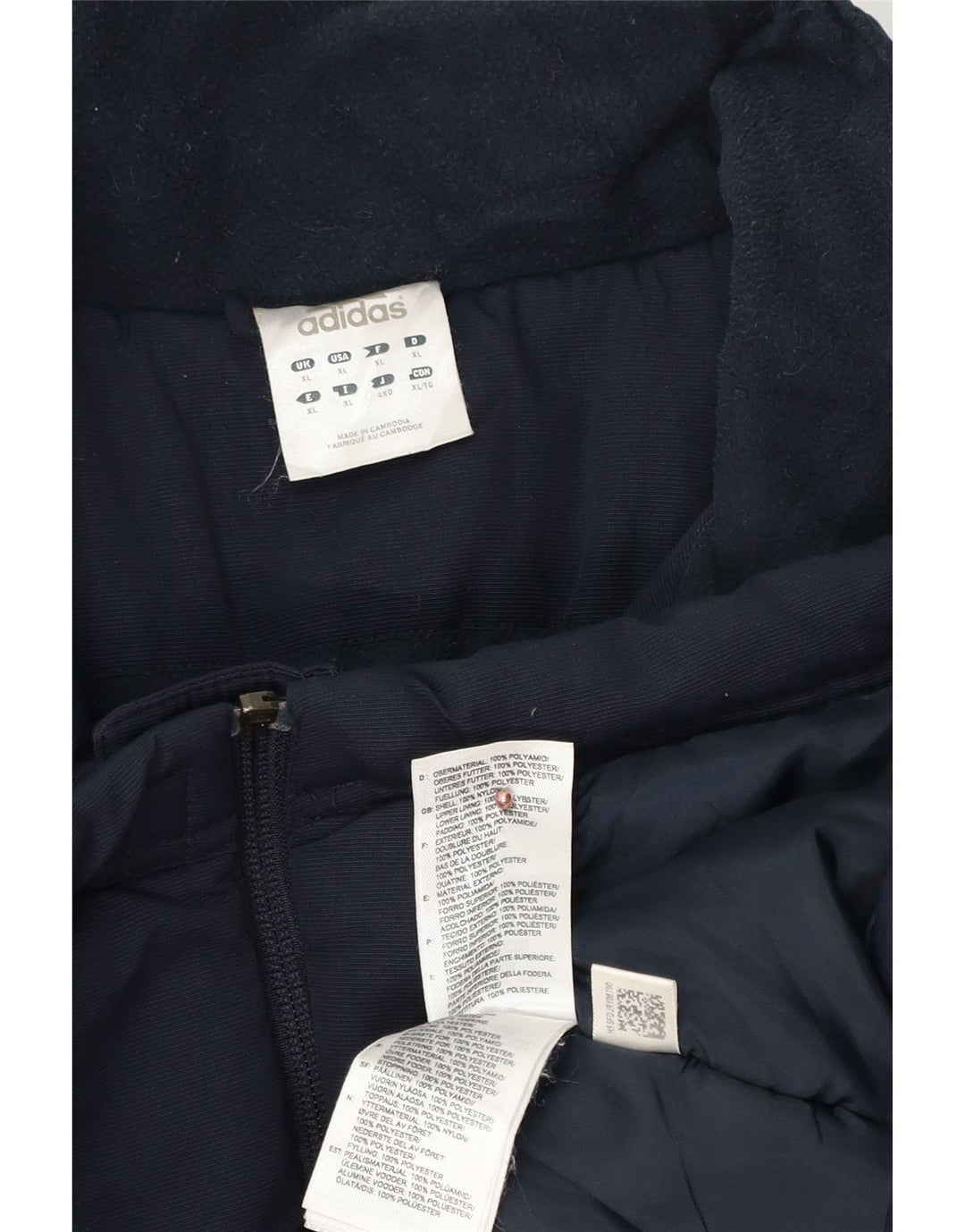 Adidas Herren Grafik gepolsterte Jacke UK 42 XL Marineblau Polyester