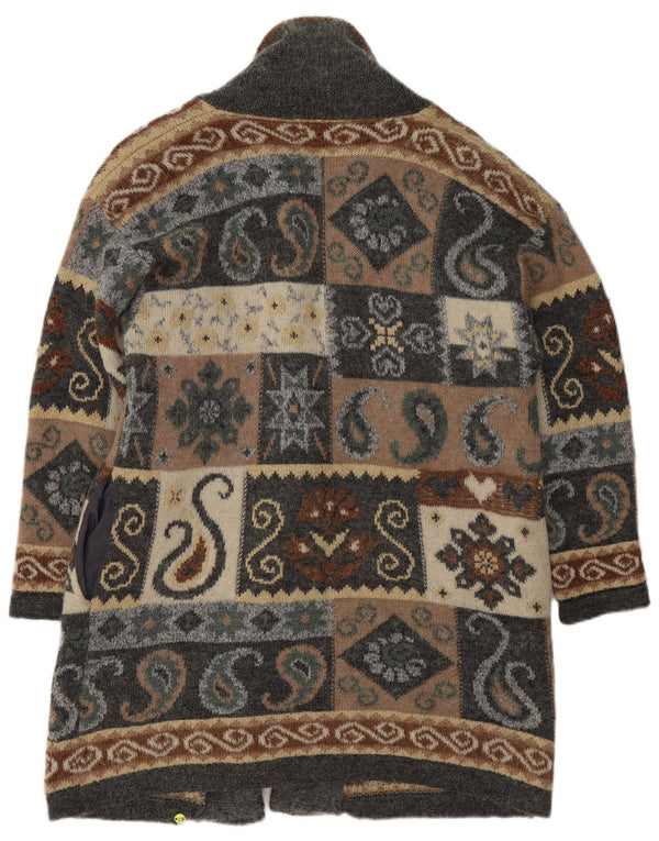 Vintage Damen Longline Cardigan Pullover UK 18 XL Mehrfarbig Paisley