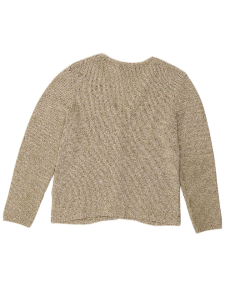 Roisin McCarthy Damen-Strickjacke, Gr. 10, Größe S, grün gefleckte Baumwolle