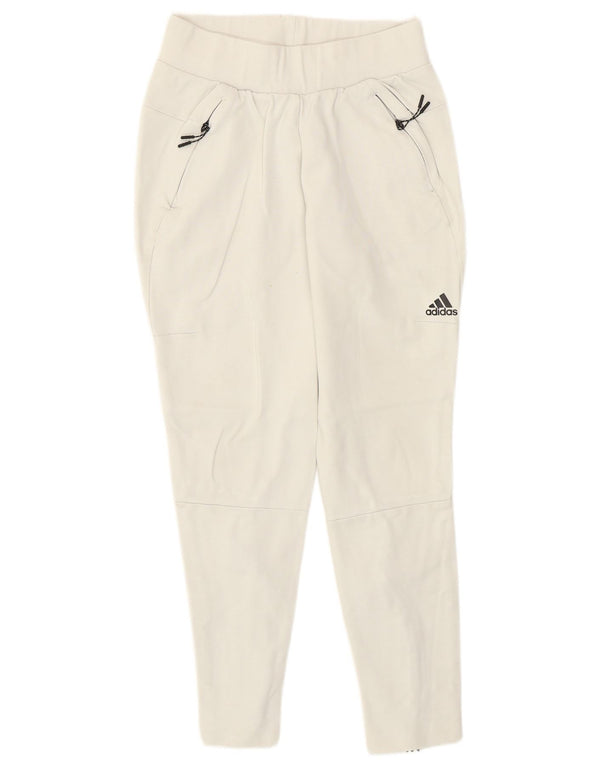 Adidas Damen Trainingshose UK 4/6 XS Weiß Rayon