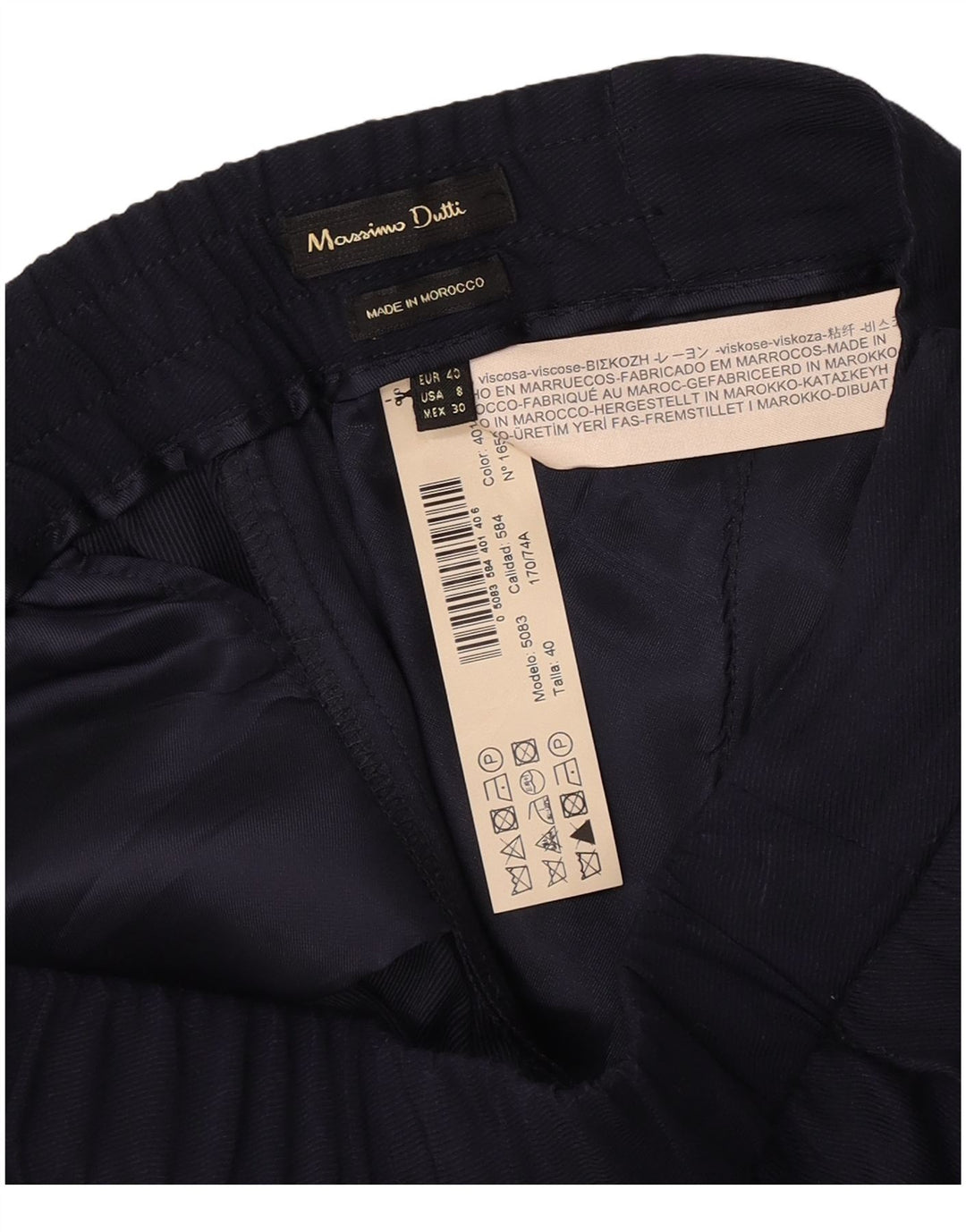 Massimo Dutti Damen gerade Chinohose EU 40 Medium W30 L29 Marineblau