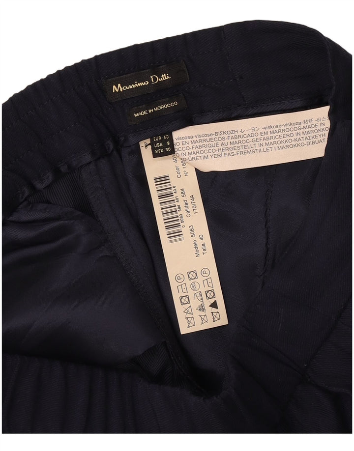 Massimo Dutti Damen gerade Chinohose EU 40 Medium W30 L29 Marineblau