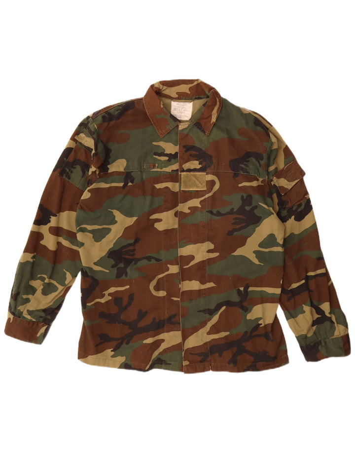 VINTAGE Herren Militärjacke IT 56 3XL Khaki Camouflage Baumwolle