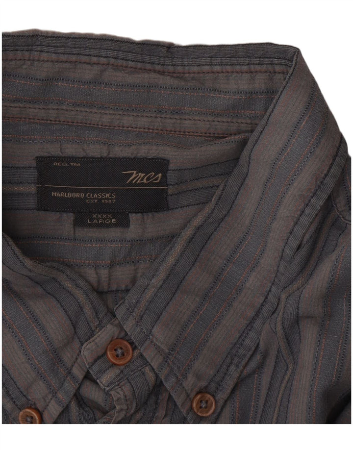 Marlboro Classics Herrenhemd 4XL Blau gestreift