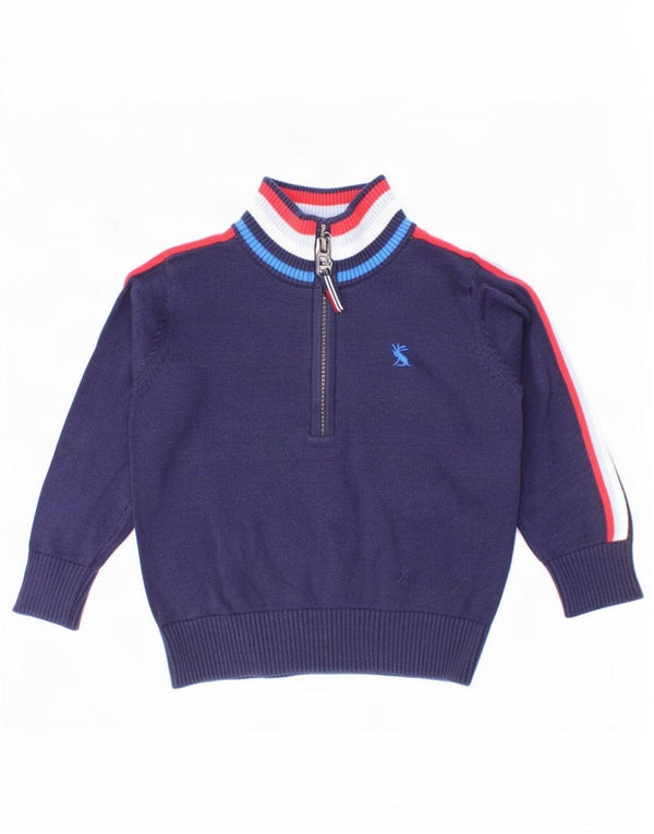 Joules Baby-Jungen-Pullover mit Reißverschluss am Hals, 18–24 Monate, Marineblau, Farbblock
