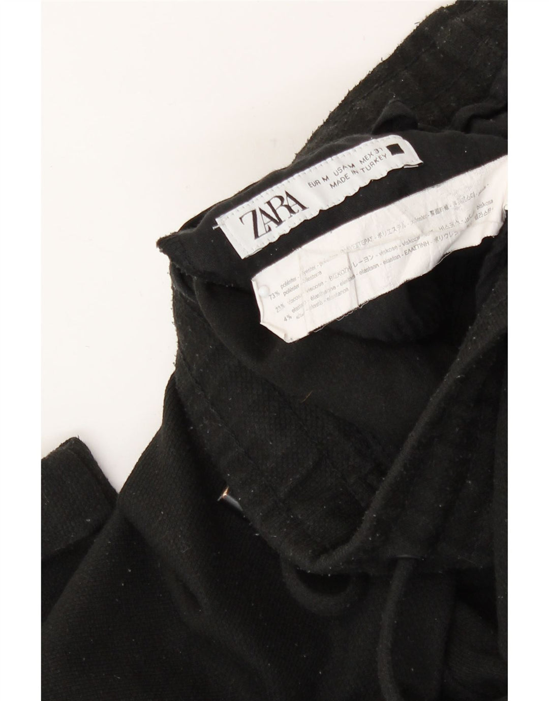 Zara Herren-Hose, mittelgroß, W31, L26, Schwarz, Polyester