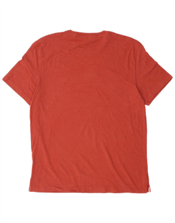 FAT FACE Herren T-Shirt Top Large Orange Baumwolle