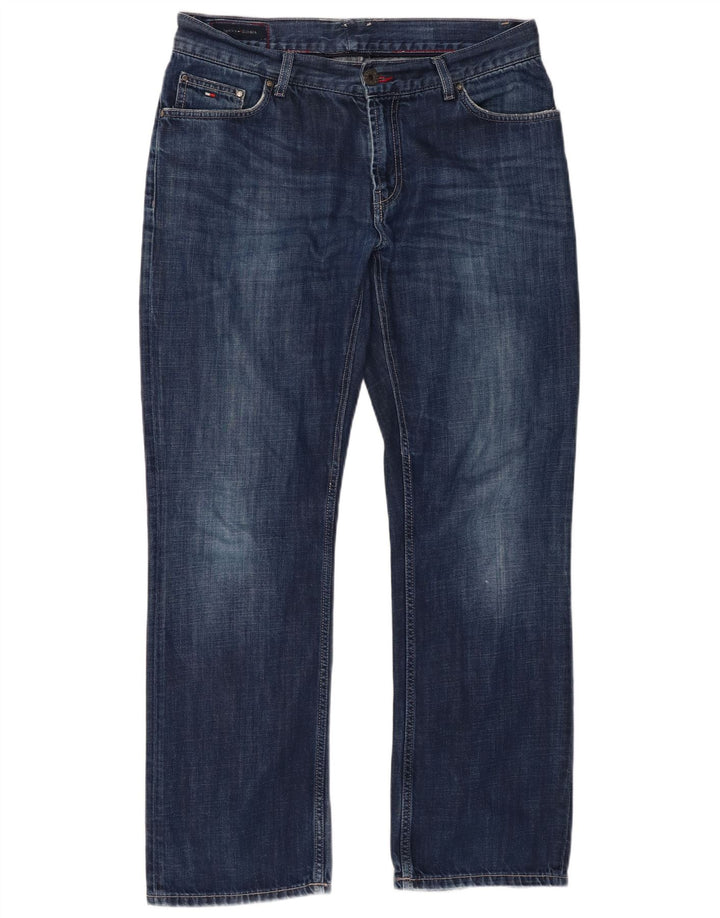 Tommy Hilfiger Herren Straight Jeans W36 L32 Blaue Baumwolle