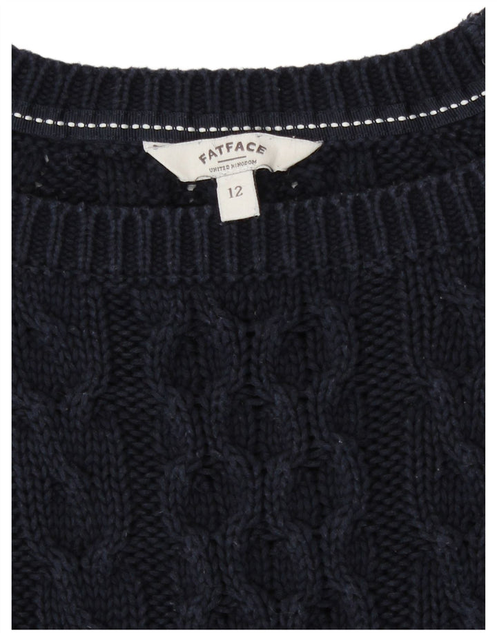 Fat Face Damen-Pullover mit U-Boot-Ausschnitt, Gr. 12, mittleres Marineblau