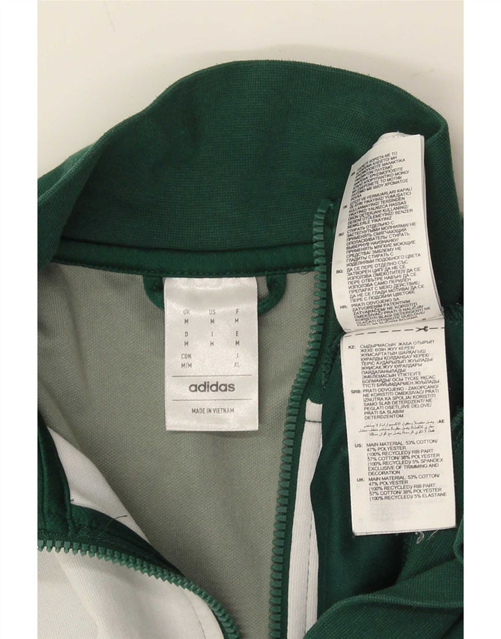 Adidas Herren-Trainingsanzug-Top-Jacke aus mittelgrüner Colourblock-Baumwolle