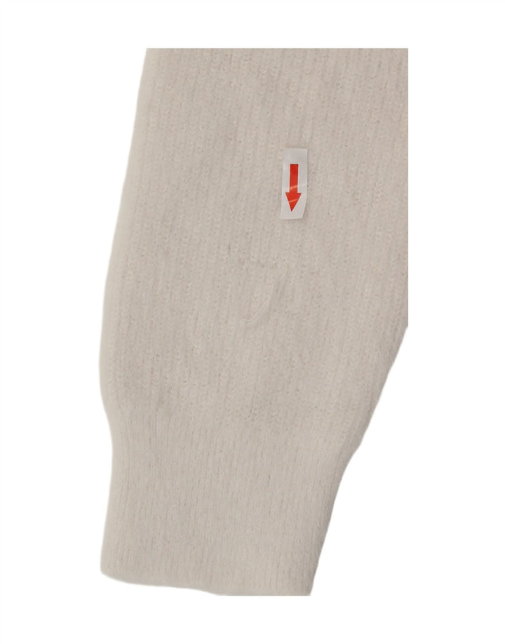 Zara Damen-Pullover mit V-Ausschnitt, Gr. 10, Größe S, Weiß, Polyester