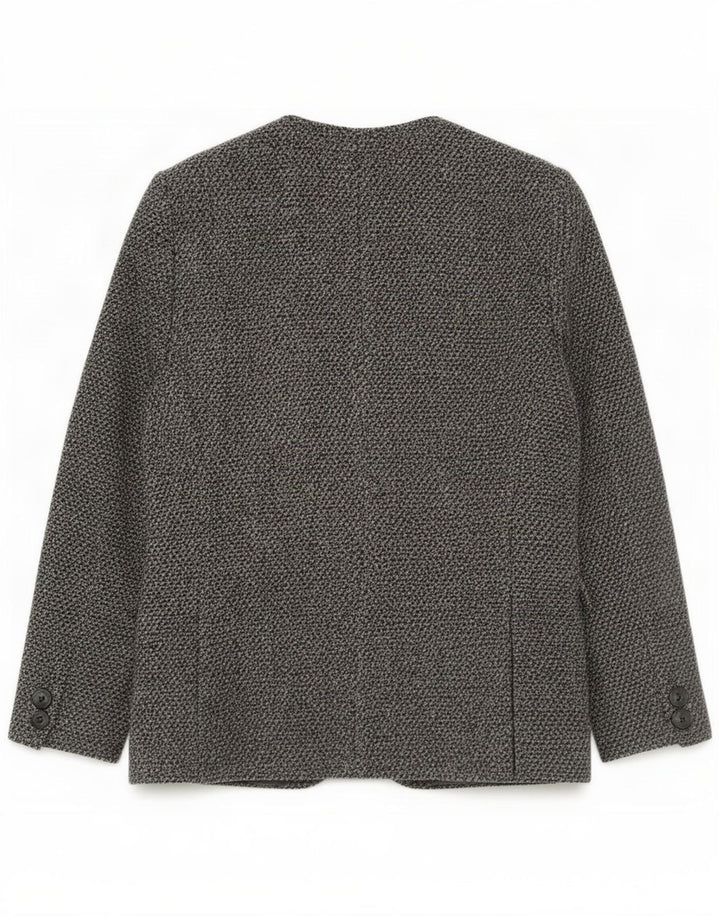 Vintage Damen 3-Knopf-Blazerjacke UK 14 Große graue Wolle