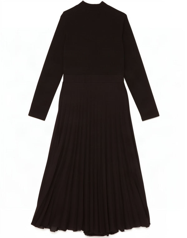 Zara Damen Langarm-Maxikleid UK 14 Large Schwarz Elastan