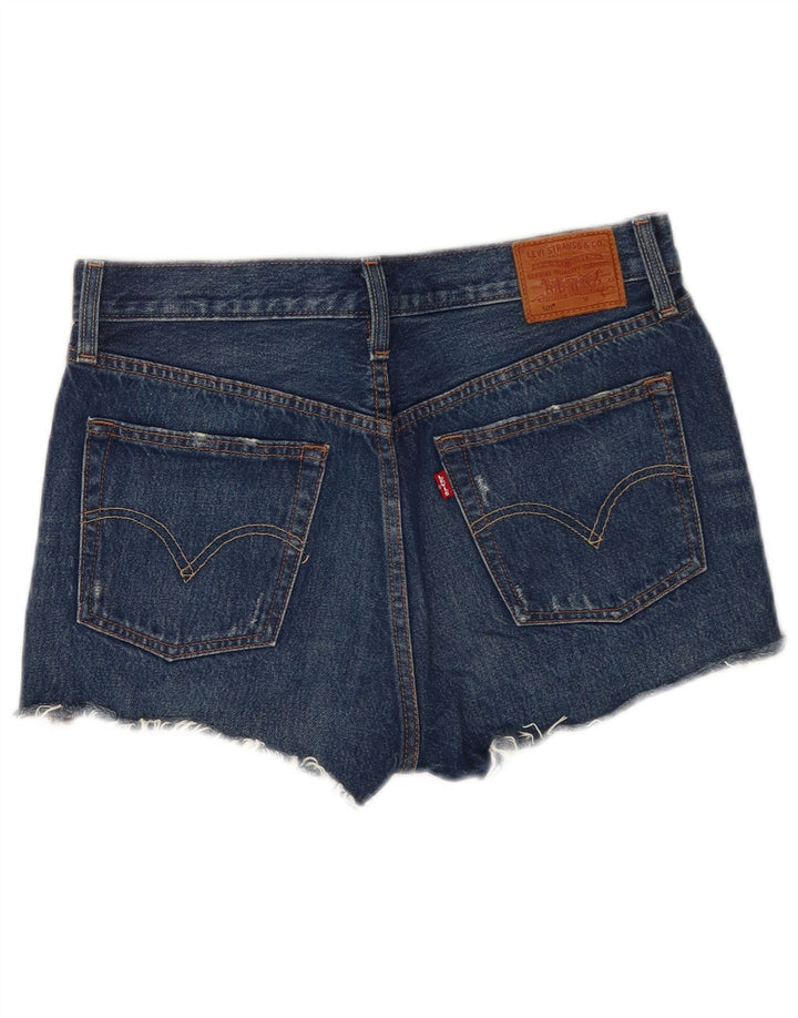 Levi's Damen 501 Distressed Denim Shorts W28 Mittelblaue Baumwolle