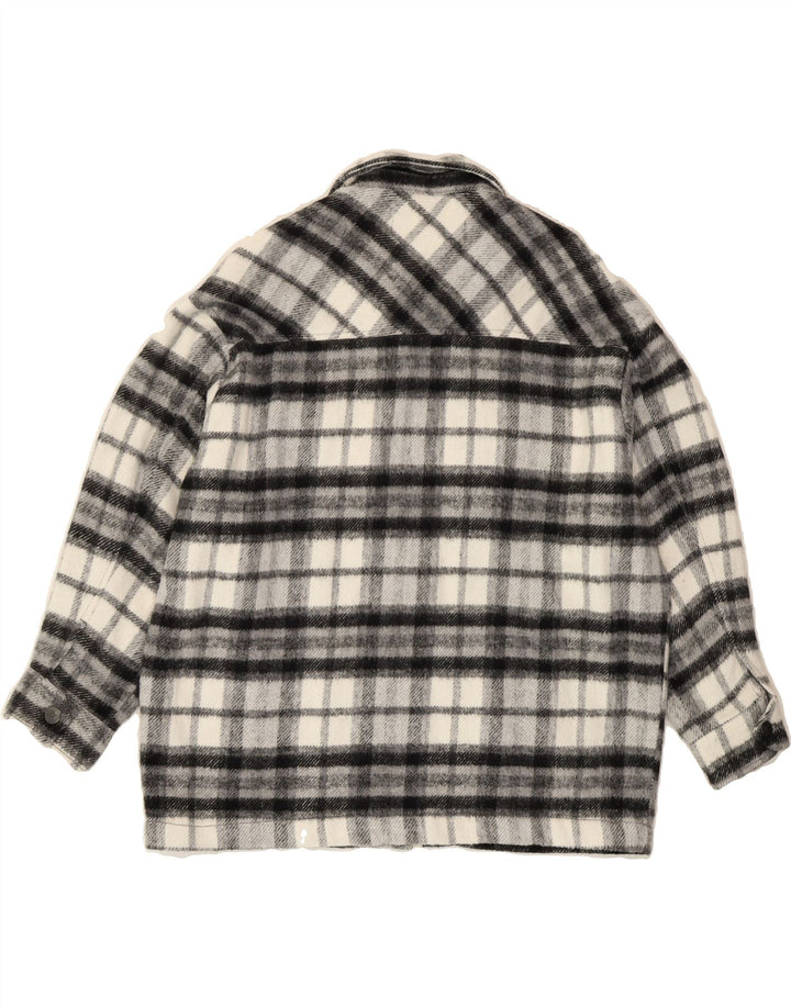 ZARA Womens Oversized Utility Jacket UK 14 Medium Black Check Acrylic Vintage Zara and Second-Hand Zara from Messina Hembry 