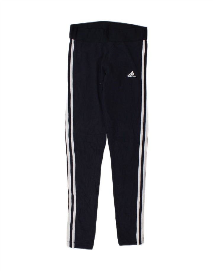 ADIDAS Womens Leggings UK 8 Small  Navy Blue Cotton Vintage Adidas and Second-Hand Adidas from Messina Hembry 