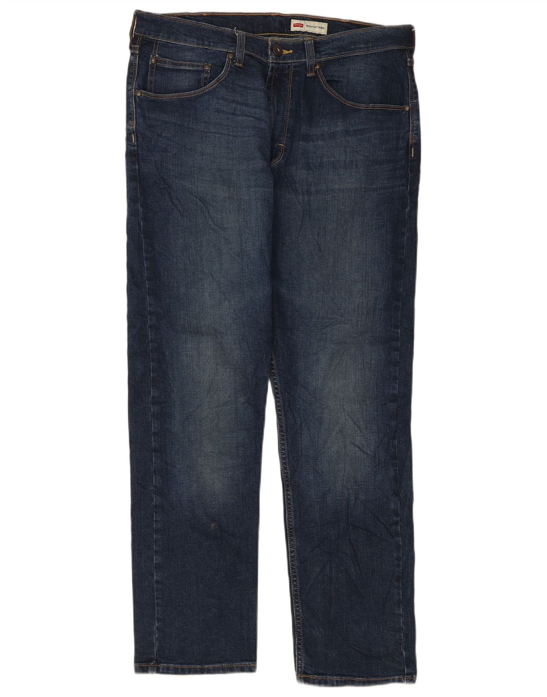 Wrangler Herren Regular Tapered Jeans W34 L30 Marineblaue Baumwolle