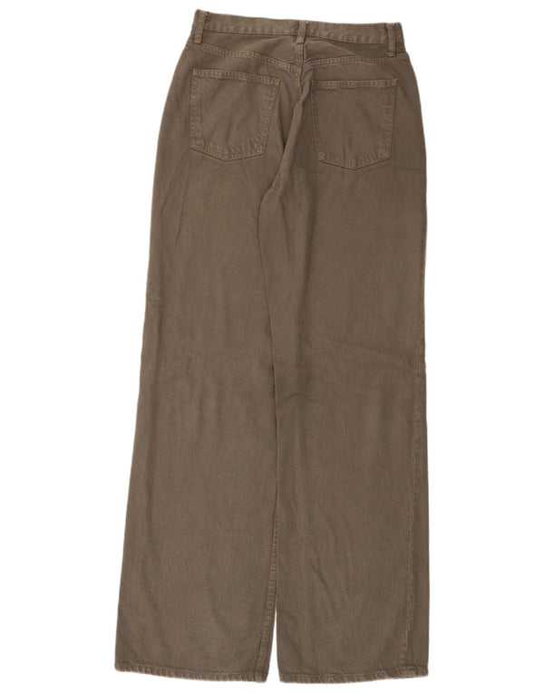 Zara Damen-Jeans mit hoher Taille und weitem Bein, EU 38, Größe S, W28, L33, Grau