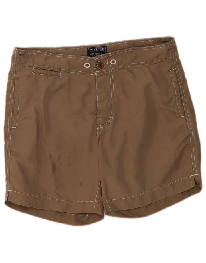 Woolrich Herren-Badeshorts aus mittelbraunem Polyester