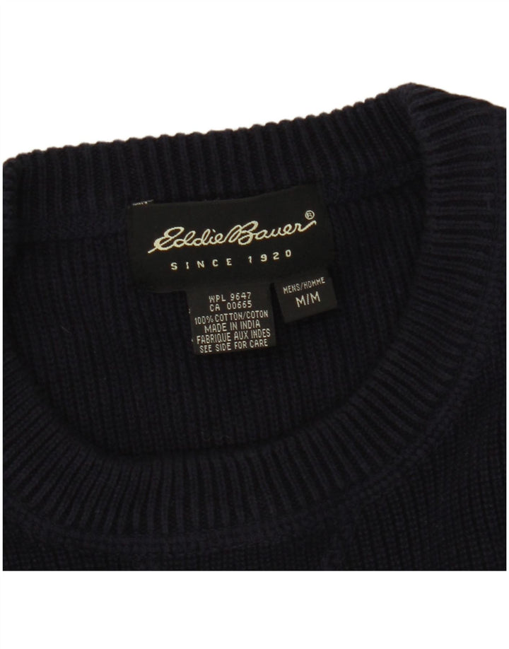 Eddie Bauer Herren-Pullover mit Rundhalsausschnitt, mittelmarineblaue Baumwolle