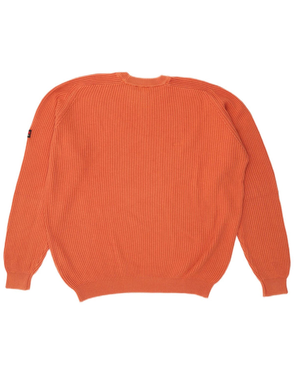 Navigare Herren-Pullover mit Rundhalsausschnitt, XL, Orange, Baumwolle