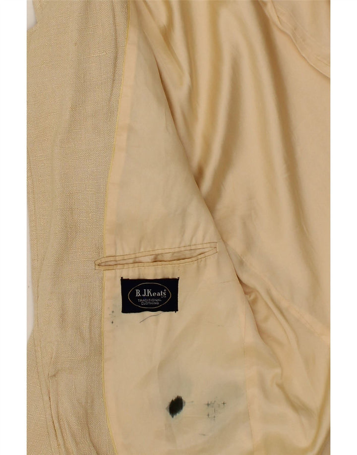 B.J. KEATS Mens Longline 3 Button Blazer Jacket UK 36 Small Beige Vintage B.J. Keats and Second-Hand B.J. Keats from Messina Hembry 