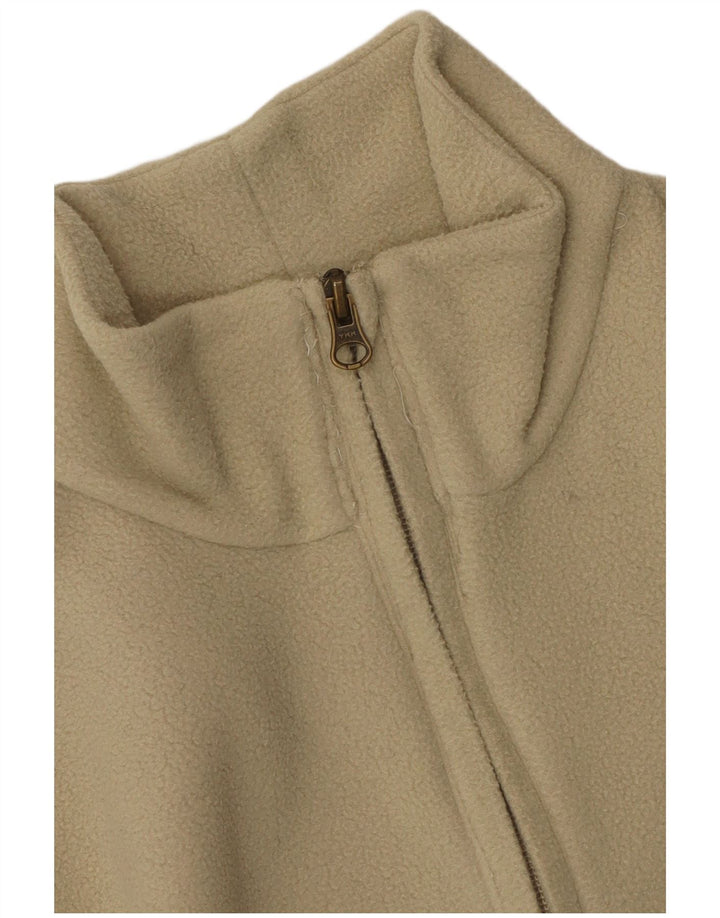 Vintage Damen-Fleecepullover mit Reißverschluss und Halsausschnitt, mittelgrün