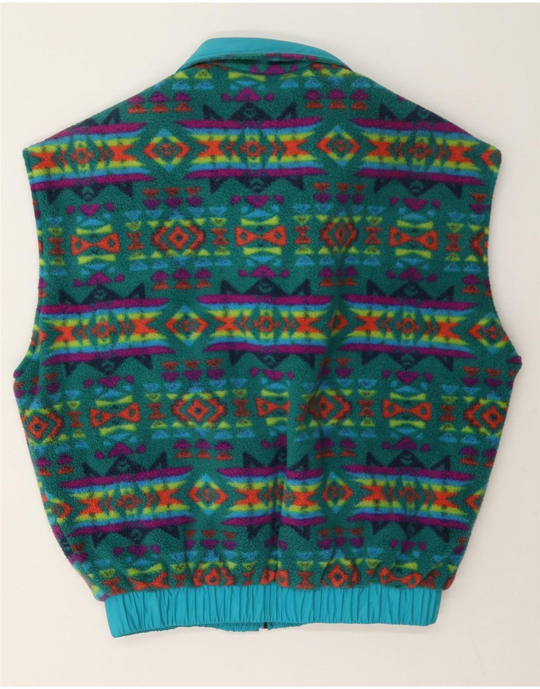 Aesse Herren Loose Fit Wendeweste UK 38 Mittelblaues geometrisches Polyamid