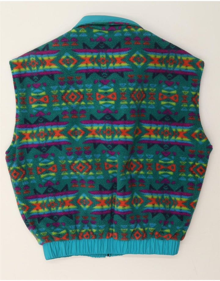 Aesse Herren Loose Fit Wendeweste UK 38 Mittelblaues geometrisches Polyamid