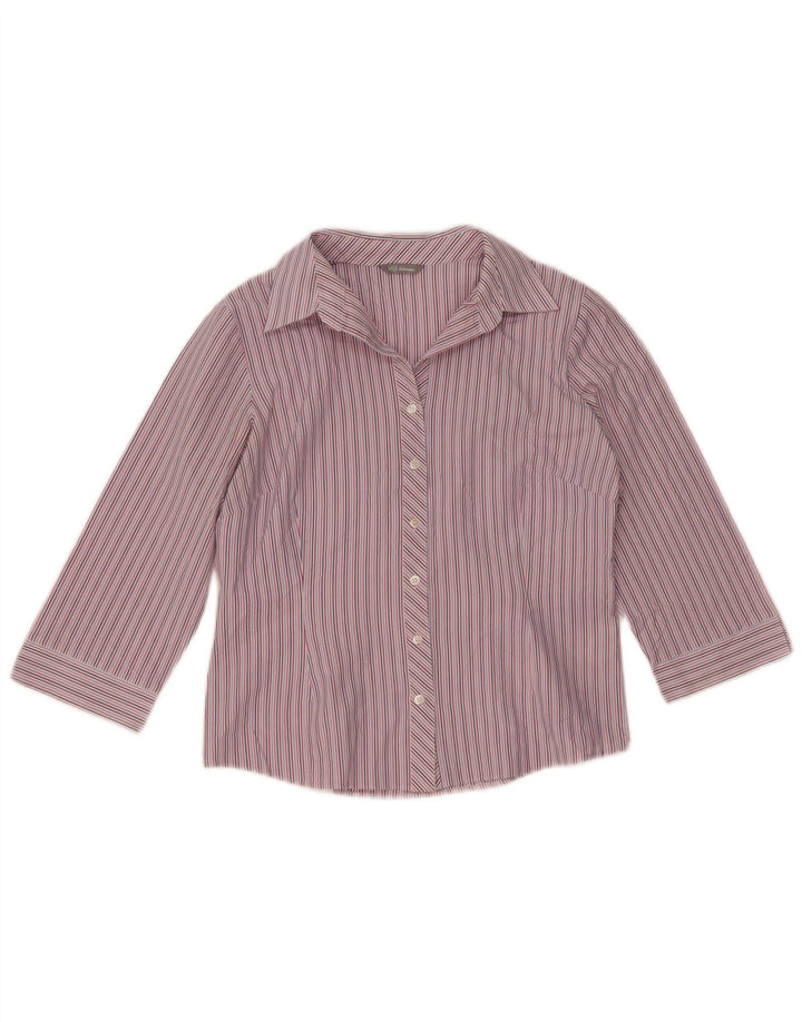 Marks & Spencer Damen-Hemd mit 3/4-Ärmeln, Größe M, mehrfarbig, gestreift