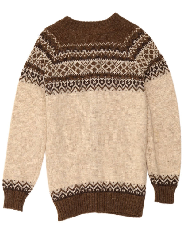 Gianni Abra Damen Longline-Cardigan-Pullover IT 52 2XL Braun Fair Isle